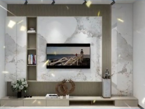 巨奥顶墙电视背景墙新款铝蜂窝墙板快装效果图